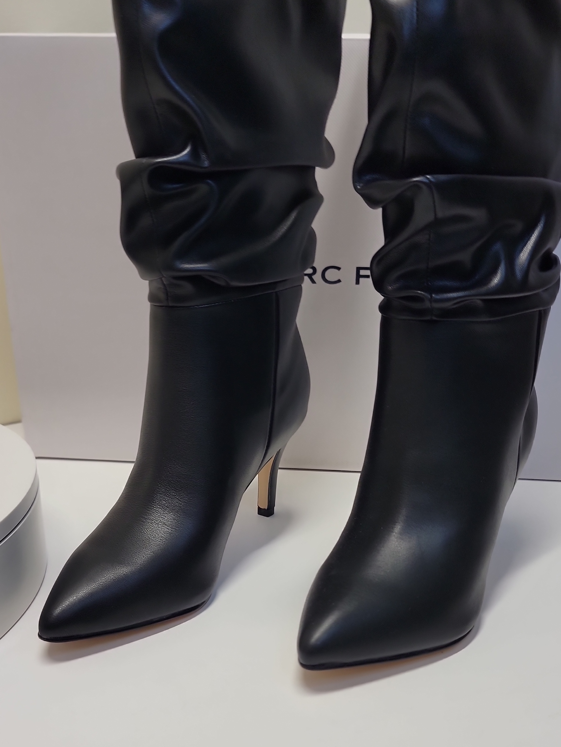 Mark Fisher New In Box Black Slouch Mid-Calf Pointed Toe Heel Boots "Idaley" — image 5 of 8
